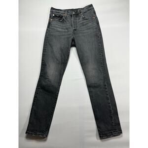 Levi's 501S Women's Button Fly Skinny Gray Denim Jeans - Size 25x28 (26x28)
